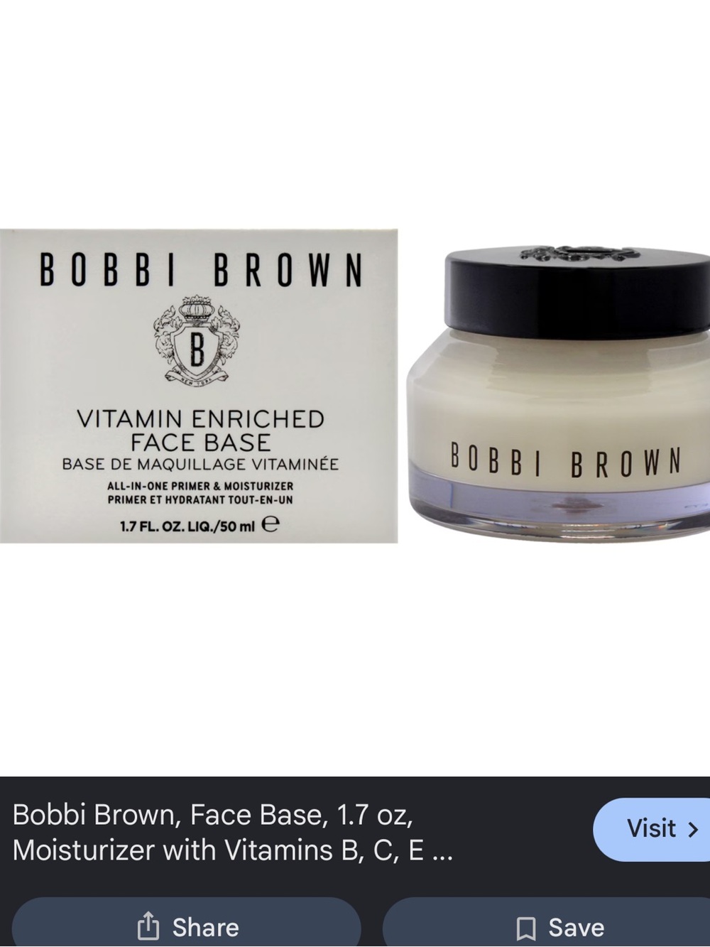 Bobbi Brown Vitamin Enriched Face Base Primer NEW
